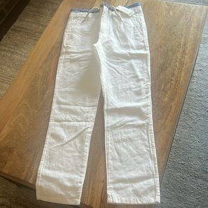 New-Boys white linen Janie and Jack pants, size 10